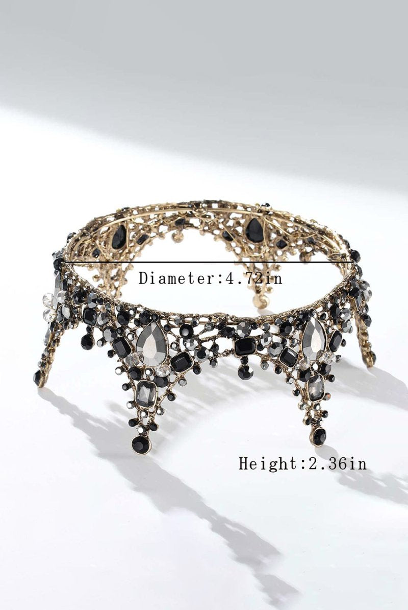 Black Gothic Crystal Crown - KissProm