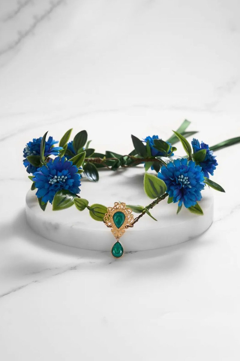 Blue Waft Flower Fairy Crown - KissProm