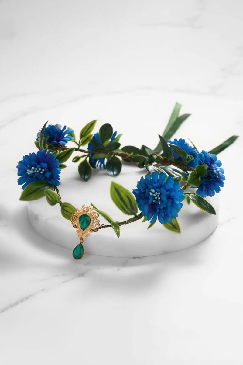 Blue Waft Flower Fairy Crown - KissProm
