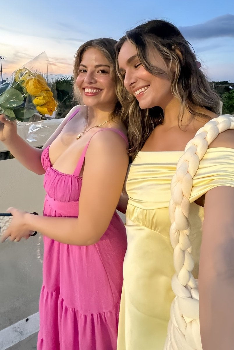 Blyndie | Yellow - Off The Shoulder Satin A Line Homecoming Dress