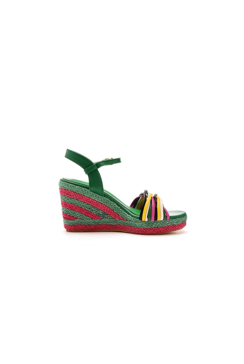 Bohemian Open Toe Platform Sandals Woven Straw Wedges - KissProm