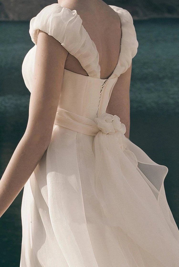 Bohemian Organza Crystals Crown Decor Princess Gown