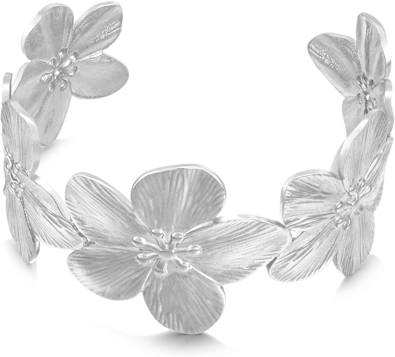 Boho Floral Chunky Wide Open Bracelets