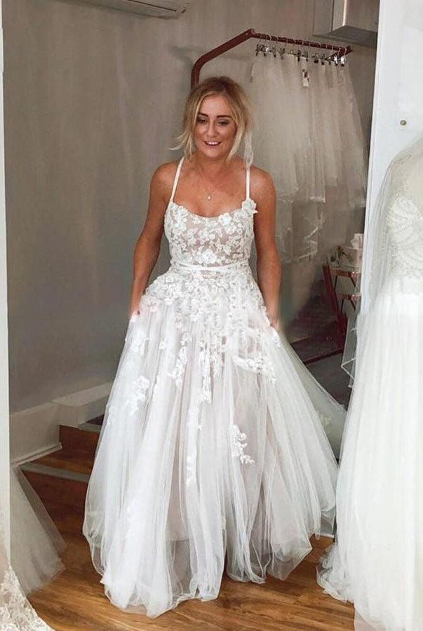 Boho Lace Wedding Dresses A Line Princess