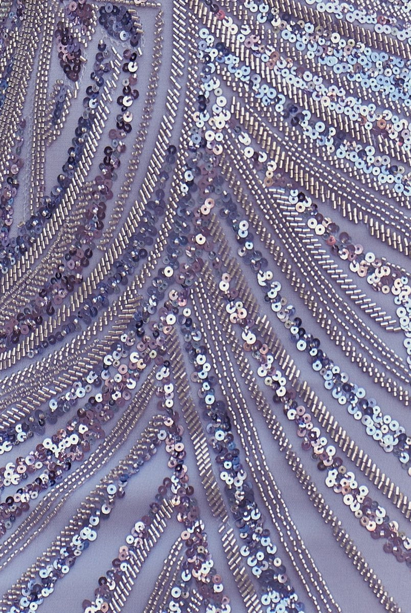 Briallen | Periwinkle- Sheath V Neck Sequined Short Homecoming Dresses