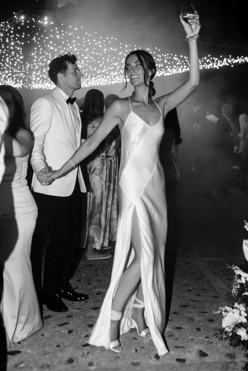 Jovana | Charming Sheath Silk Satin Wedding Dresses with Slit