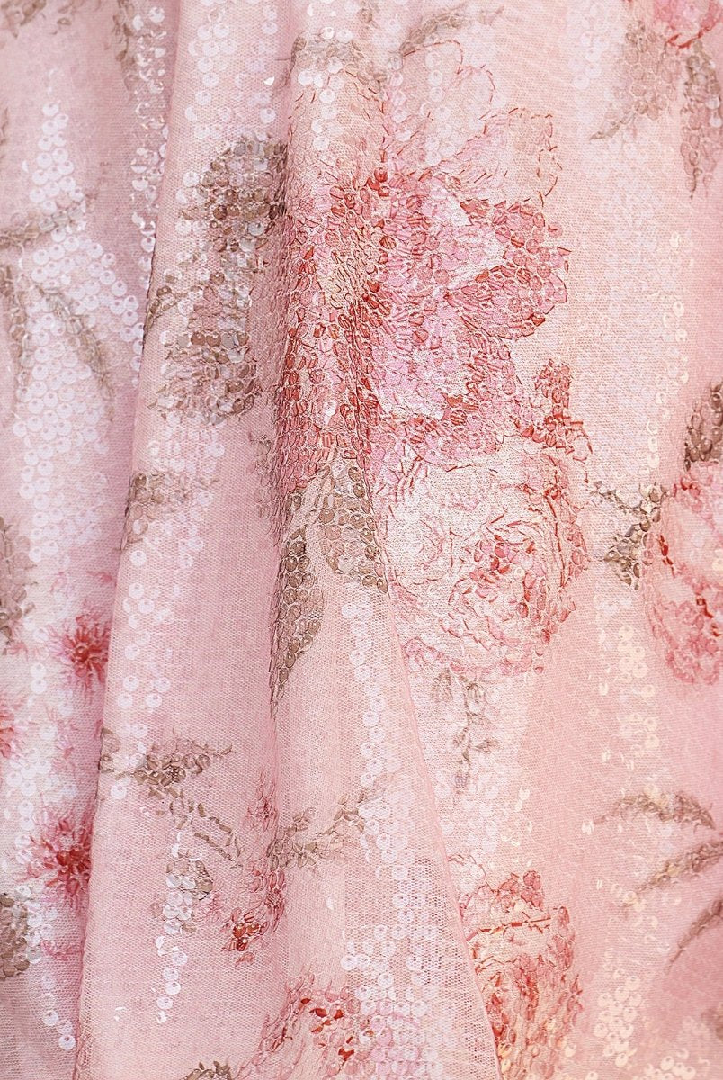 Calanthy | Pink - A Line Short Floral Cowl Neckline Corset Homecoming Dresses