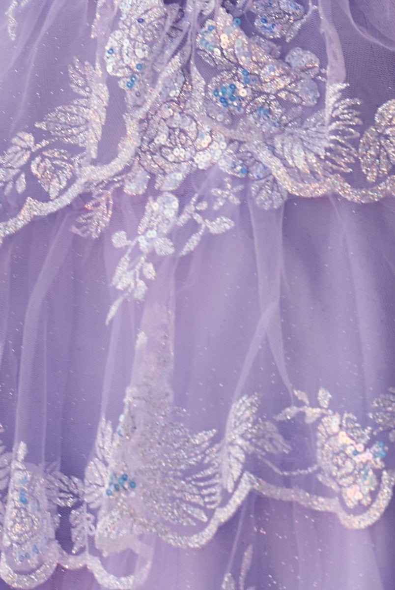 Cassiope | Lavender - A Line V Neck Sequins Short Homcoming Dresses With Appliques