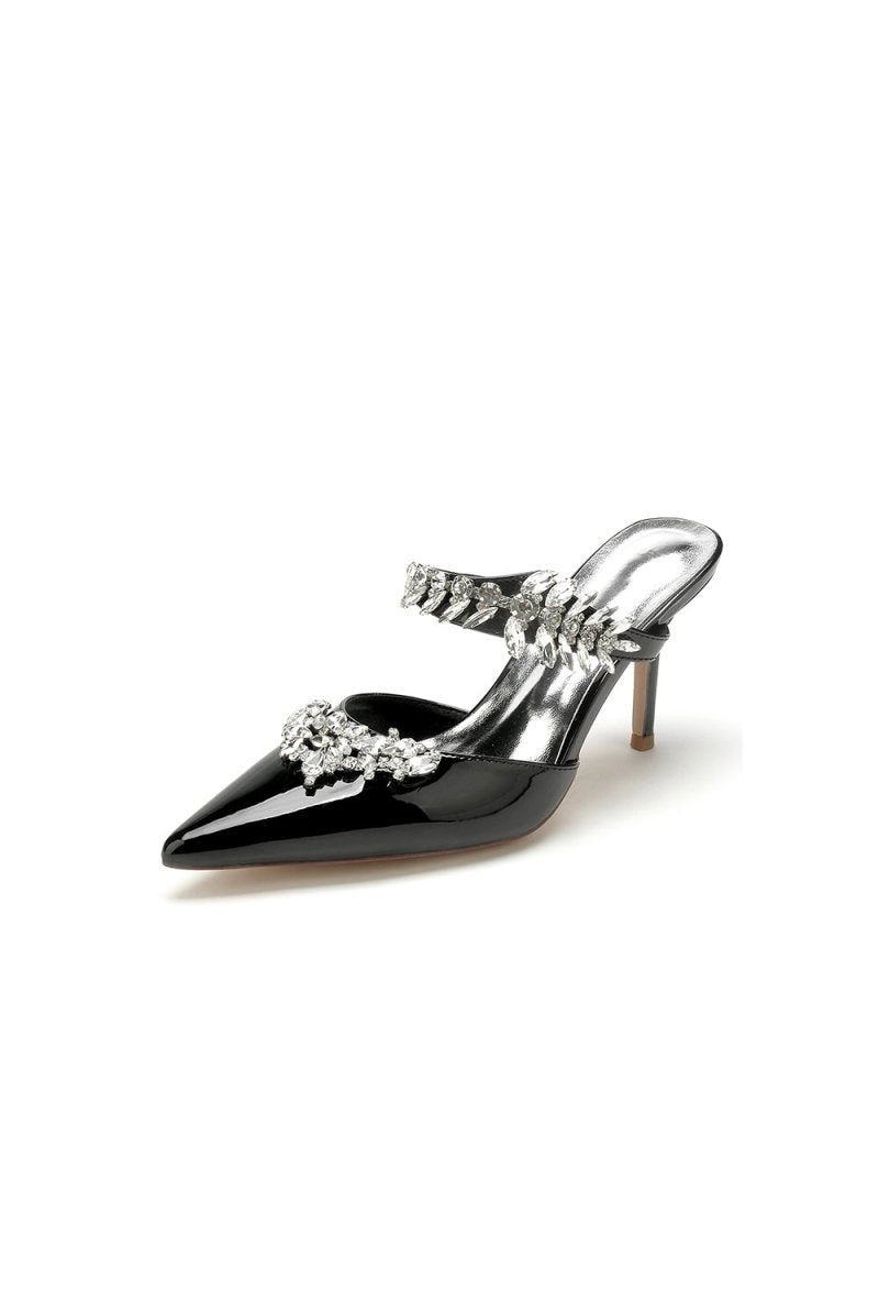 Champagne Pointed Toe Wedding Shoes with Rhinestone - KissProm