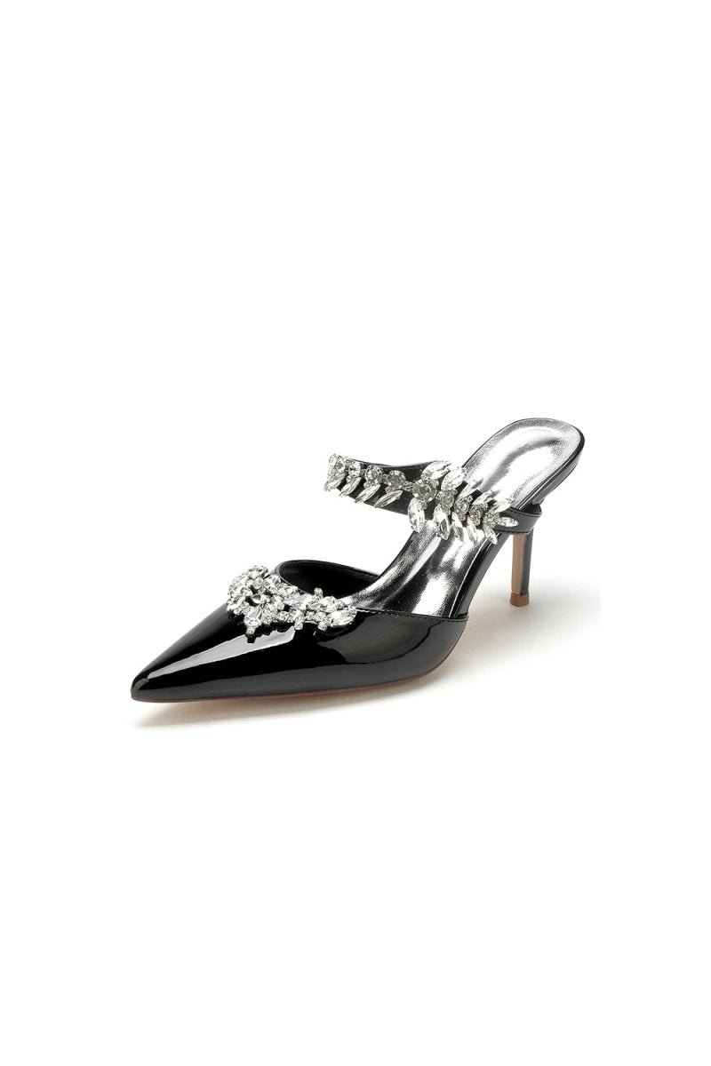 Champagne Pointed Toe Wedding Shoes with Rhinestone - KissProm