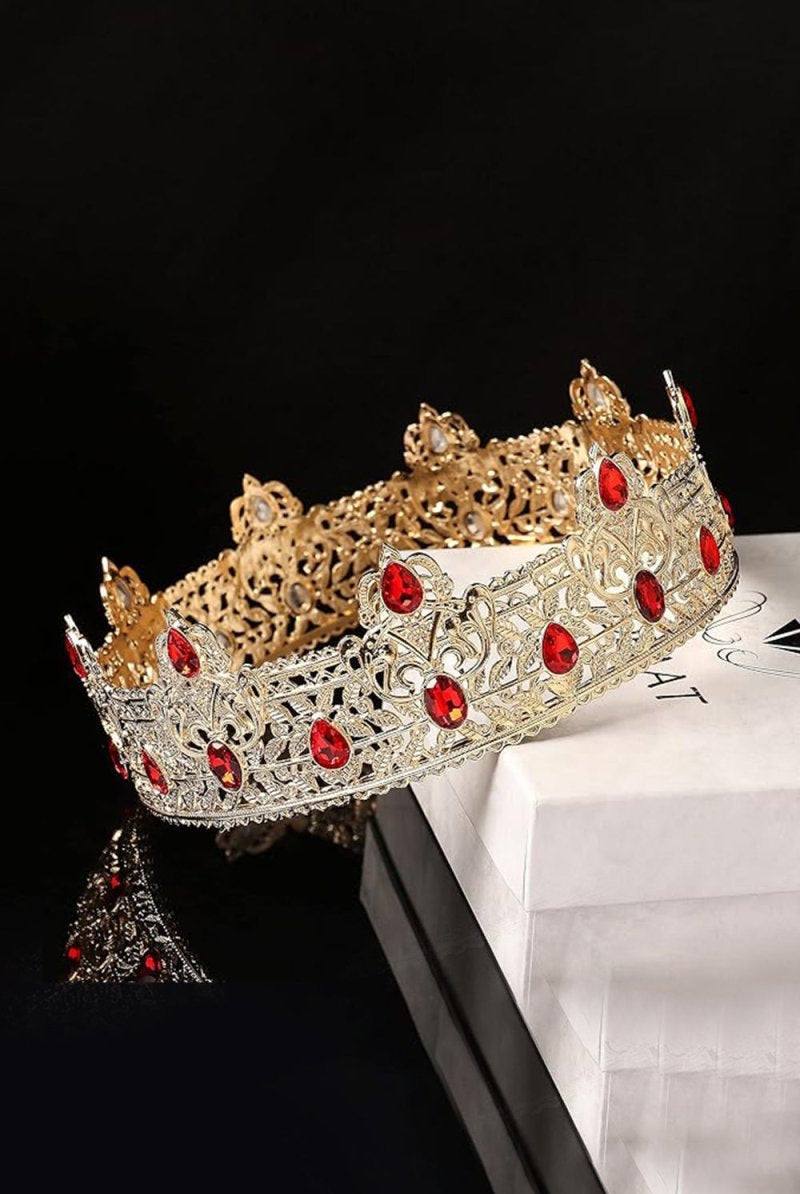Champagne Rhinestone Birthday Crown for Men - KissProm