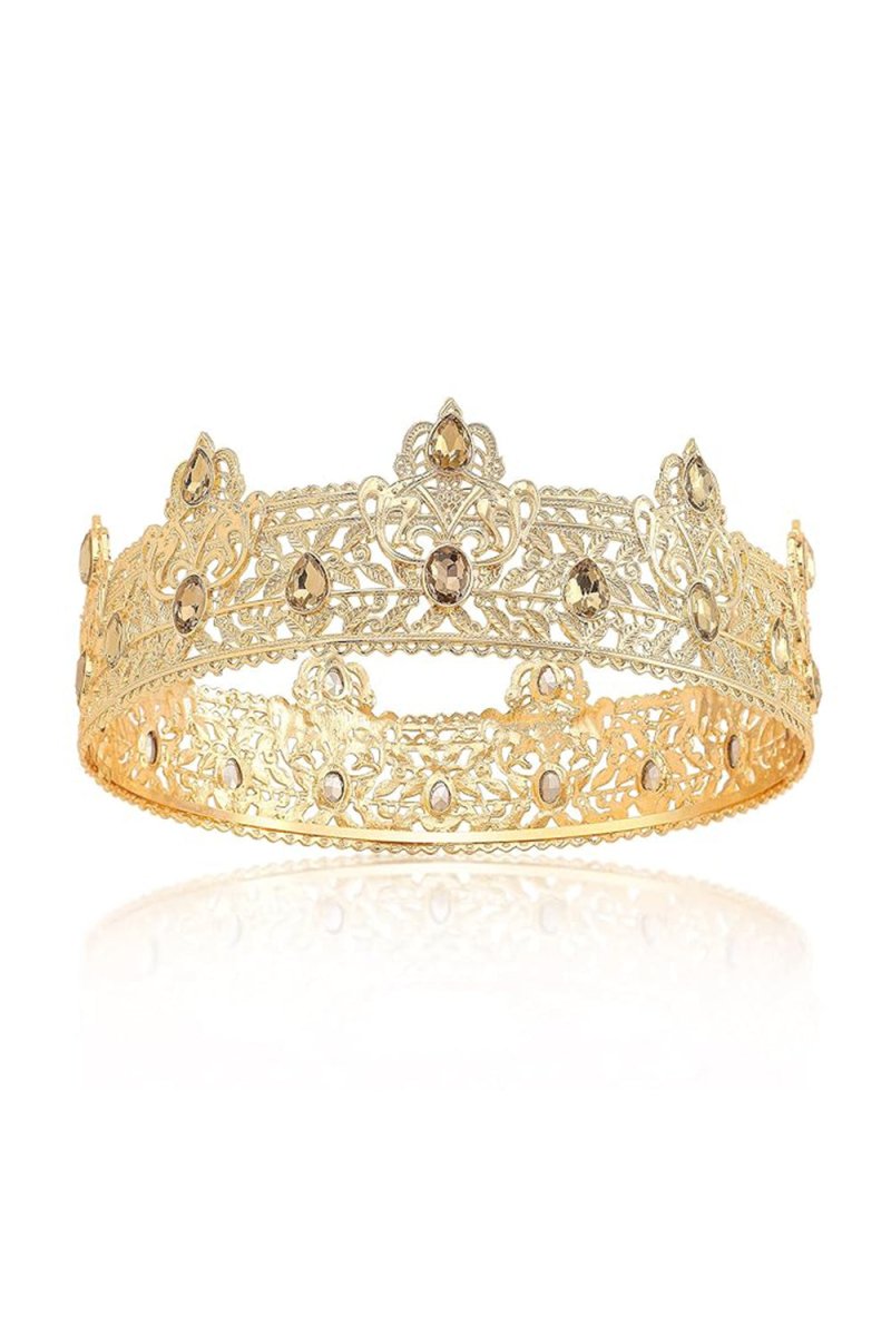 Champagne Rhinestone Birthday Crown for Men - KissProm
