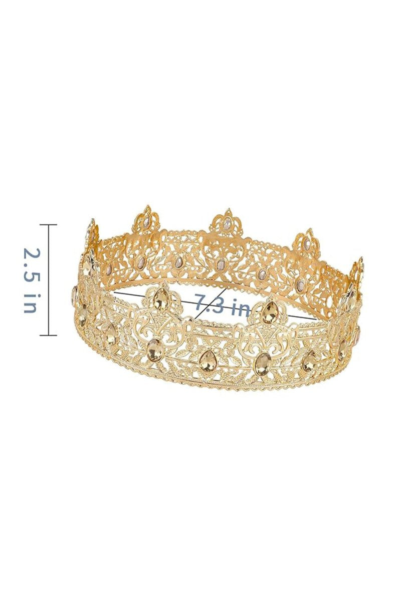 Champagne Rhinestone Birthday Crown for Men - KissProm