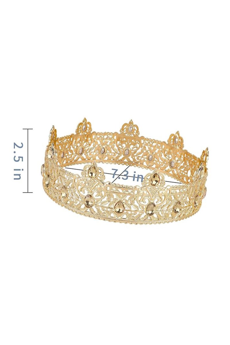 Champagne Rhinestone Birthday Crown for Men - KissProm