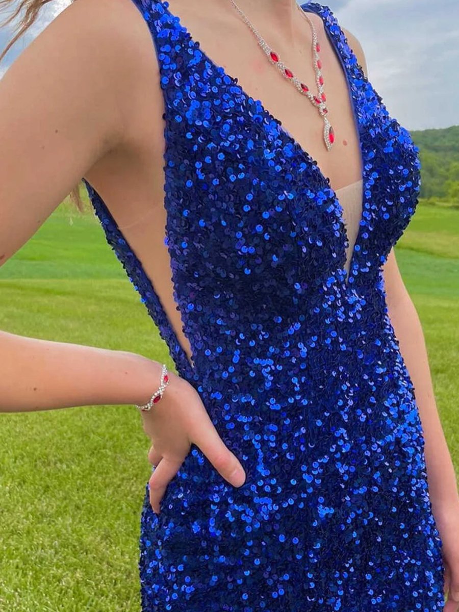 Annora |Bodycon V Neck Sequins Homecoming Dress