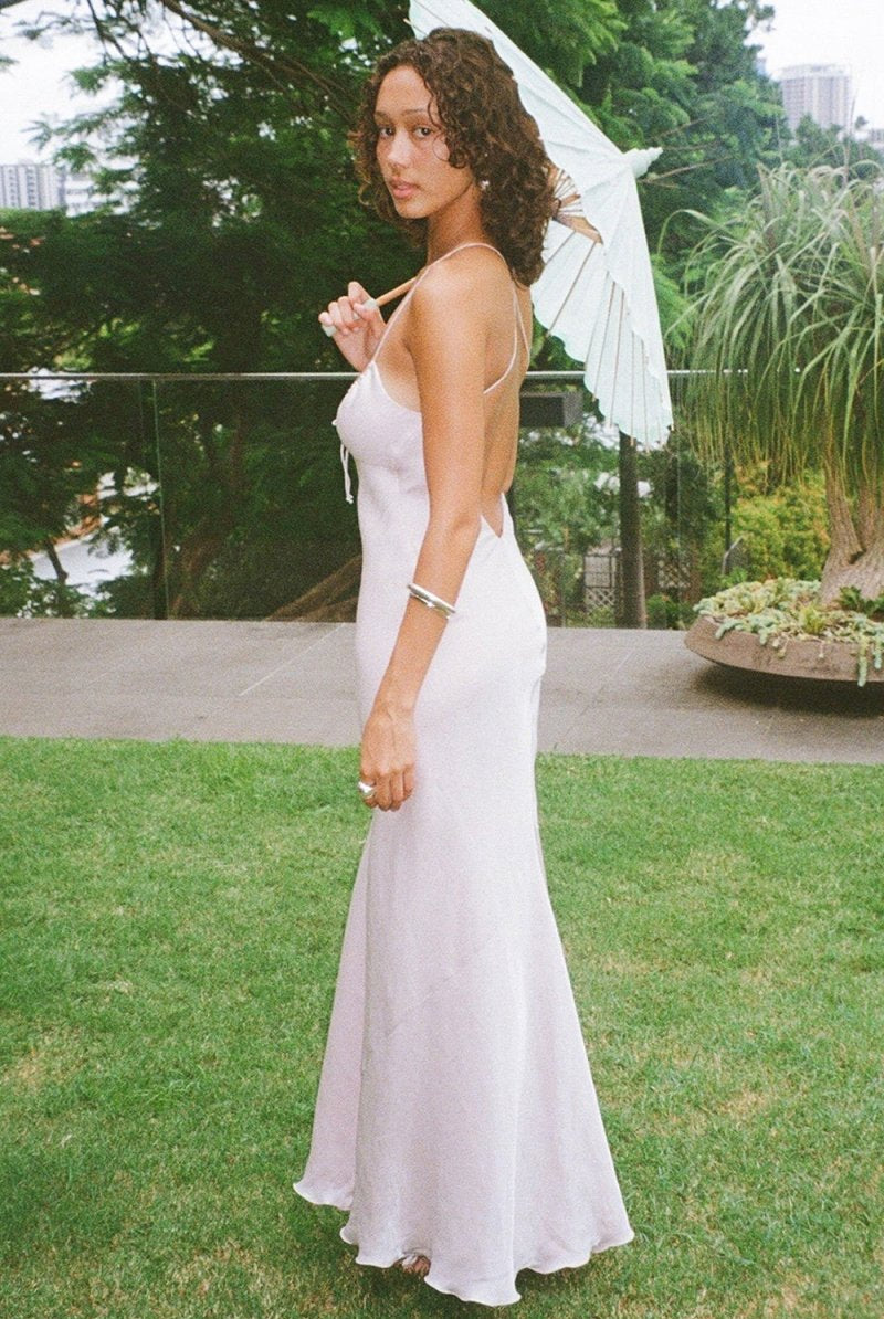 Hero | Pink - Spaghetti Straps Satin Sheath Backless Long Prom Dresses - KissProm