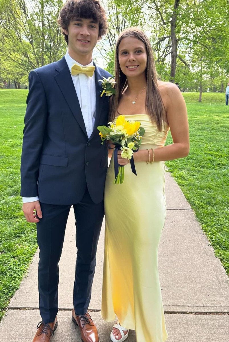 Christabel | Ruched Strapless Pink Long Prom Dress