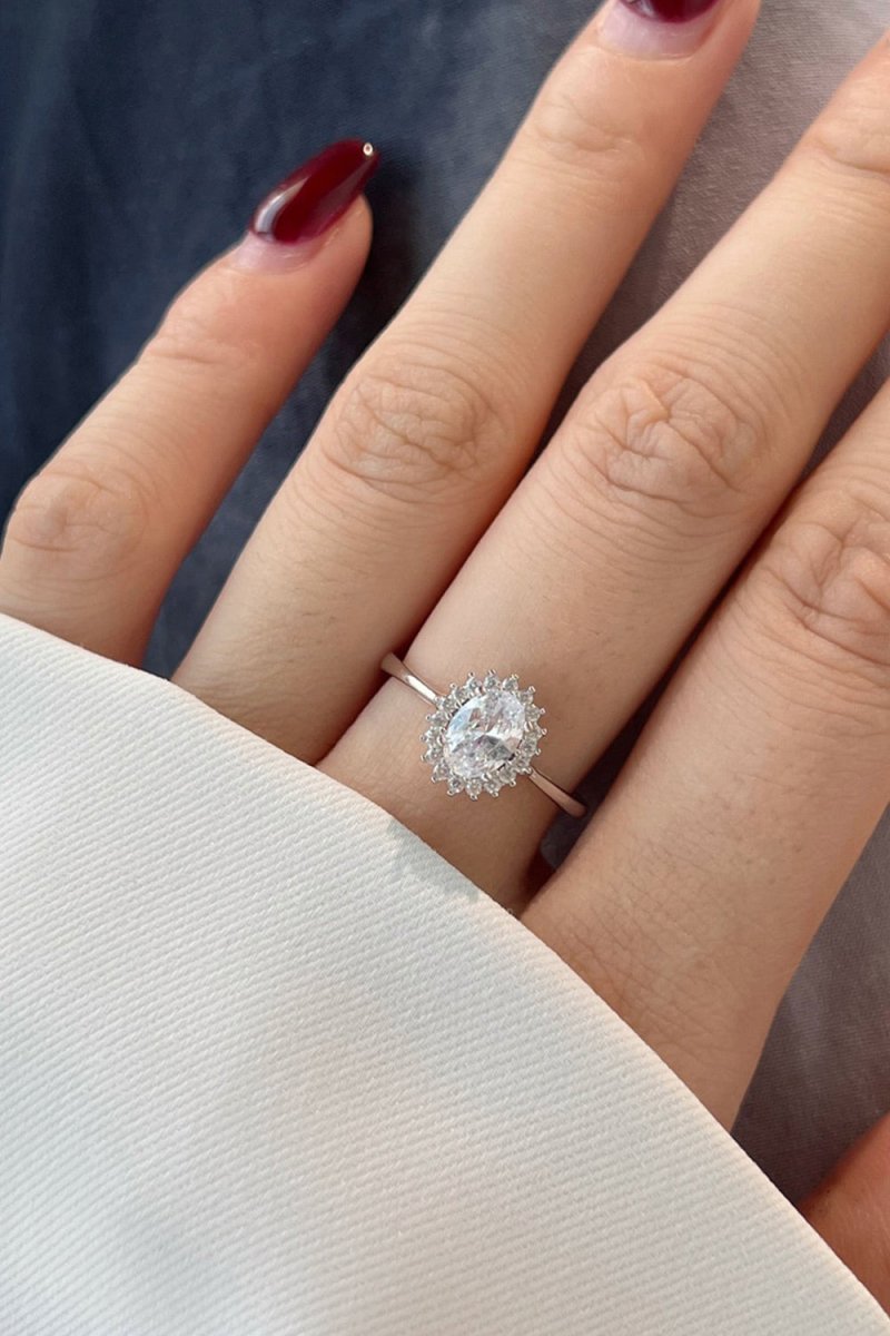 Citrine Oval Sparkle Cocktail Ring - KissProm