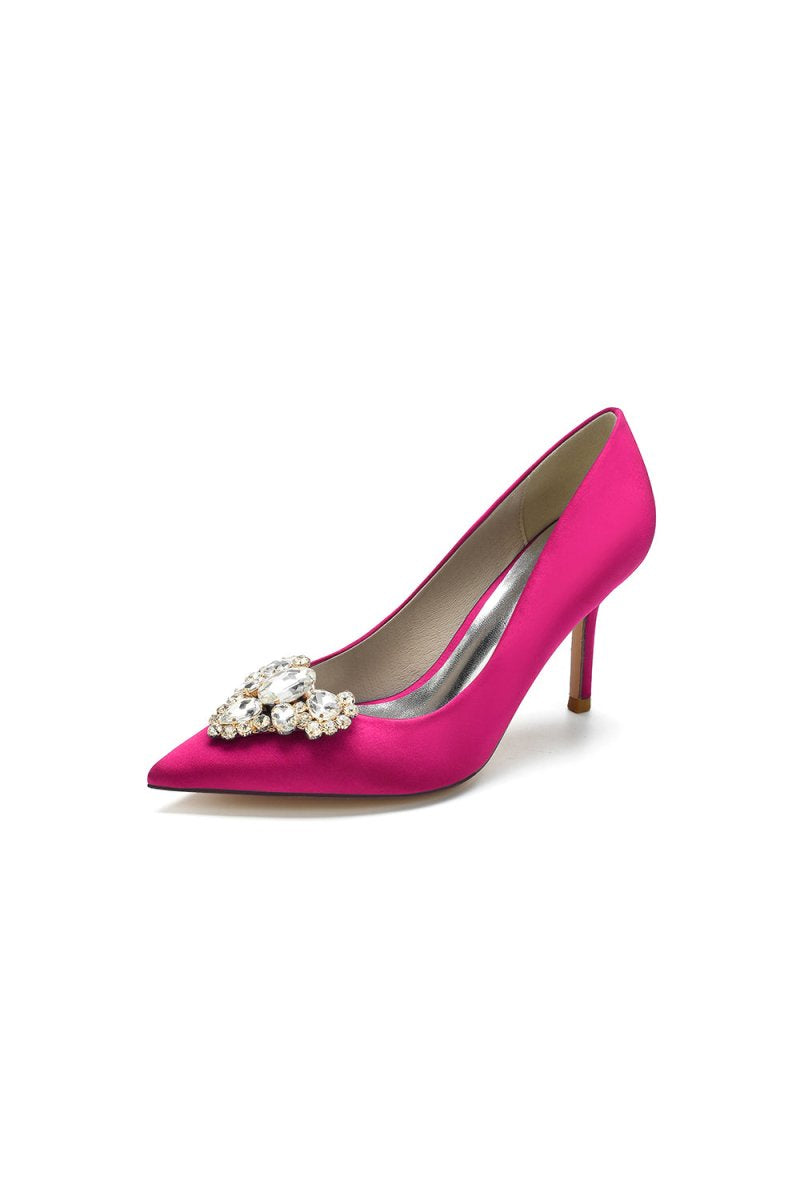 Cocktail Pointed Toe Crystal Heels - KissProm