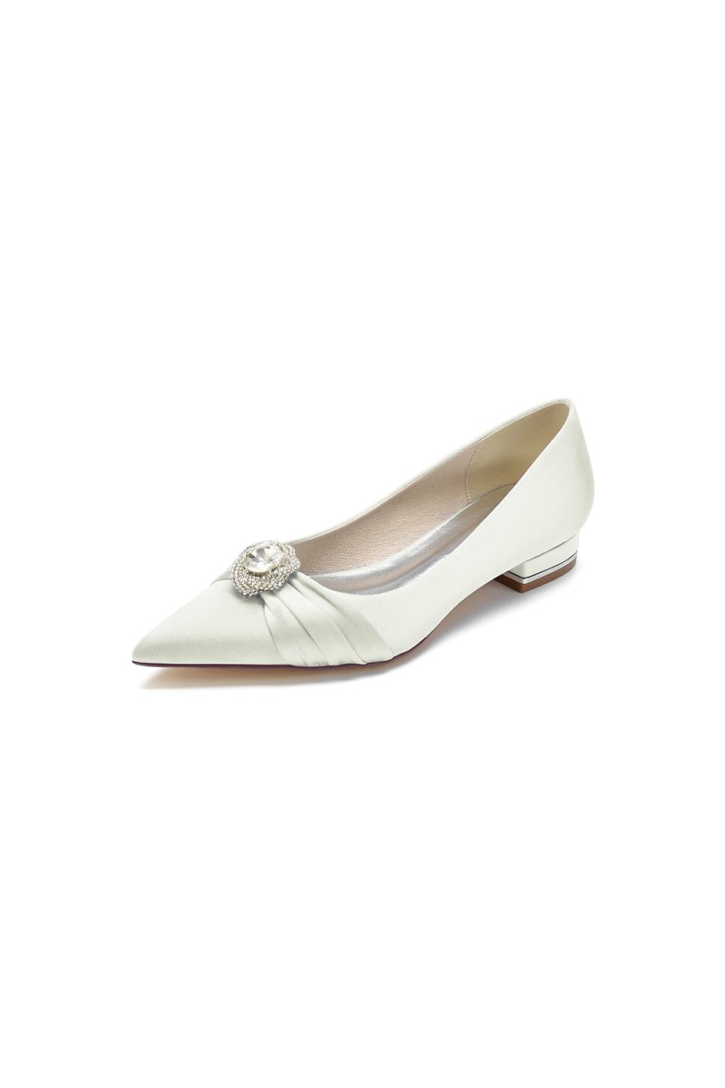 Cocktail Pointed Toe Flats With Crystal - KissProm