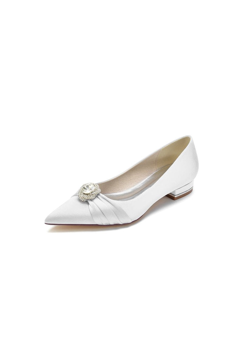 Cocktail Pointed Toe Flats With Crystal - KissProm