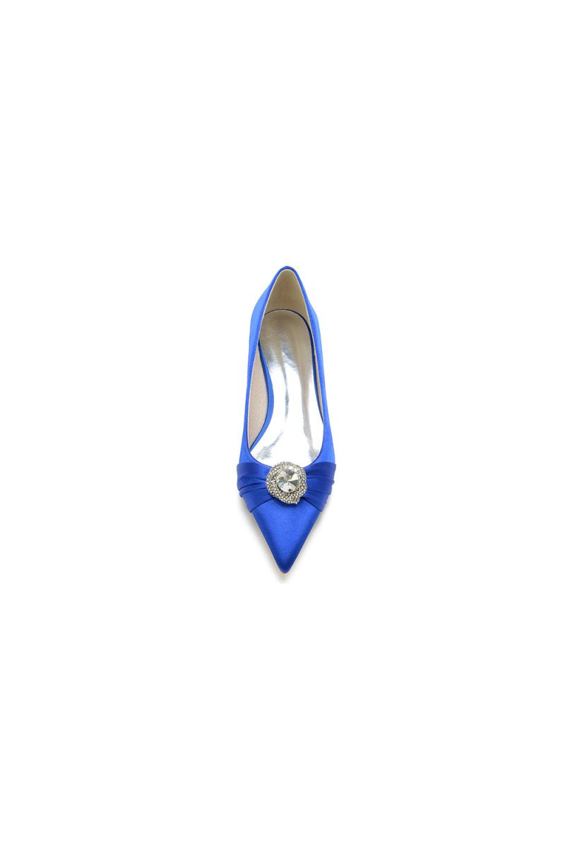 Cocktail Pointed Toe Flats With Crystal - KissProm