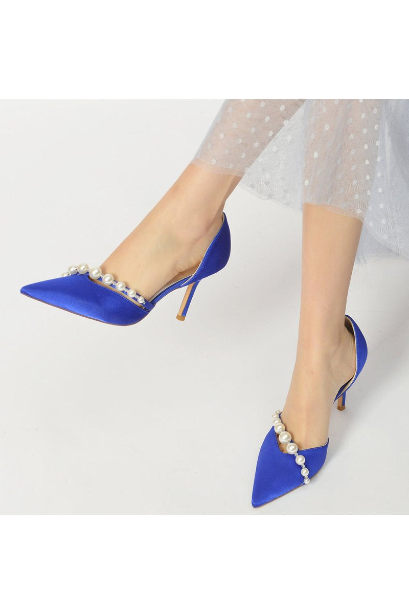 Cocktail Pointed Toe Pearl Heels - KissProm