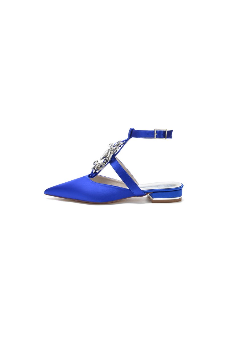 Crystal Chain Pointed Toe Flats - KissProm