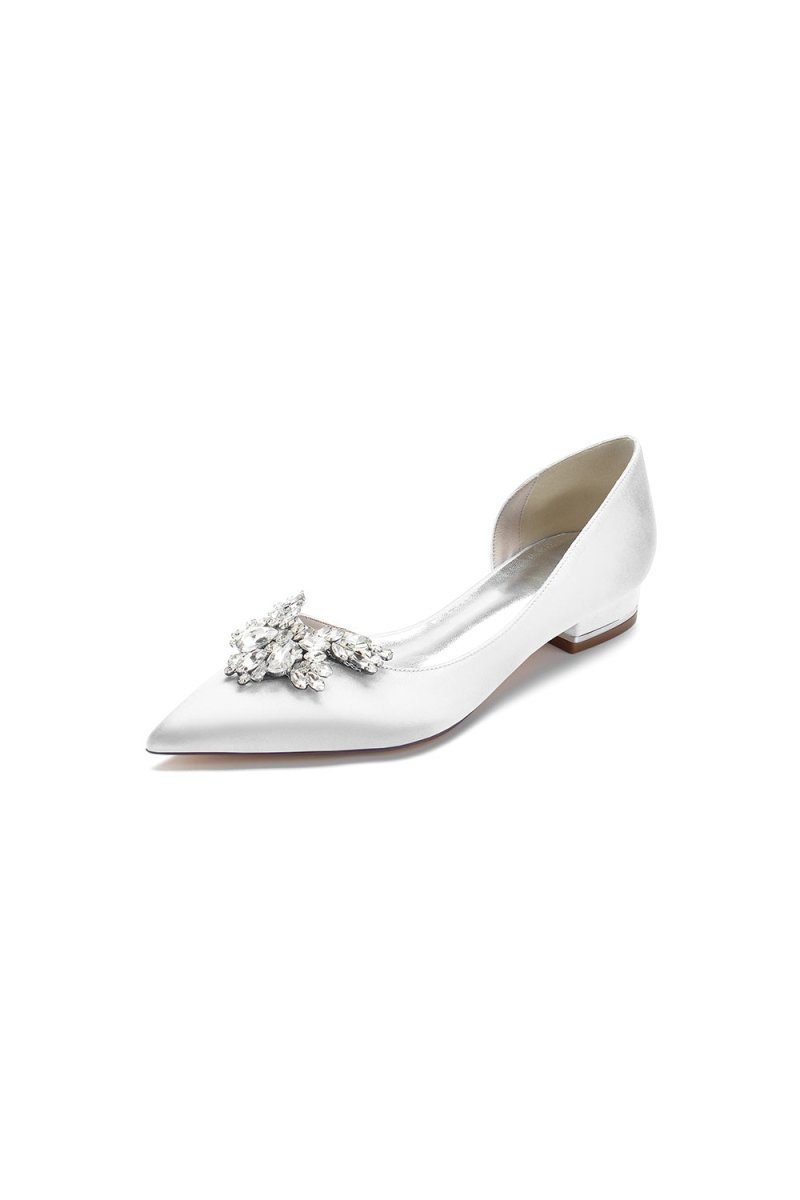 Crystal Pointed Toe Flats - KissProm