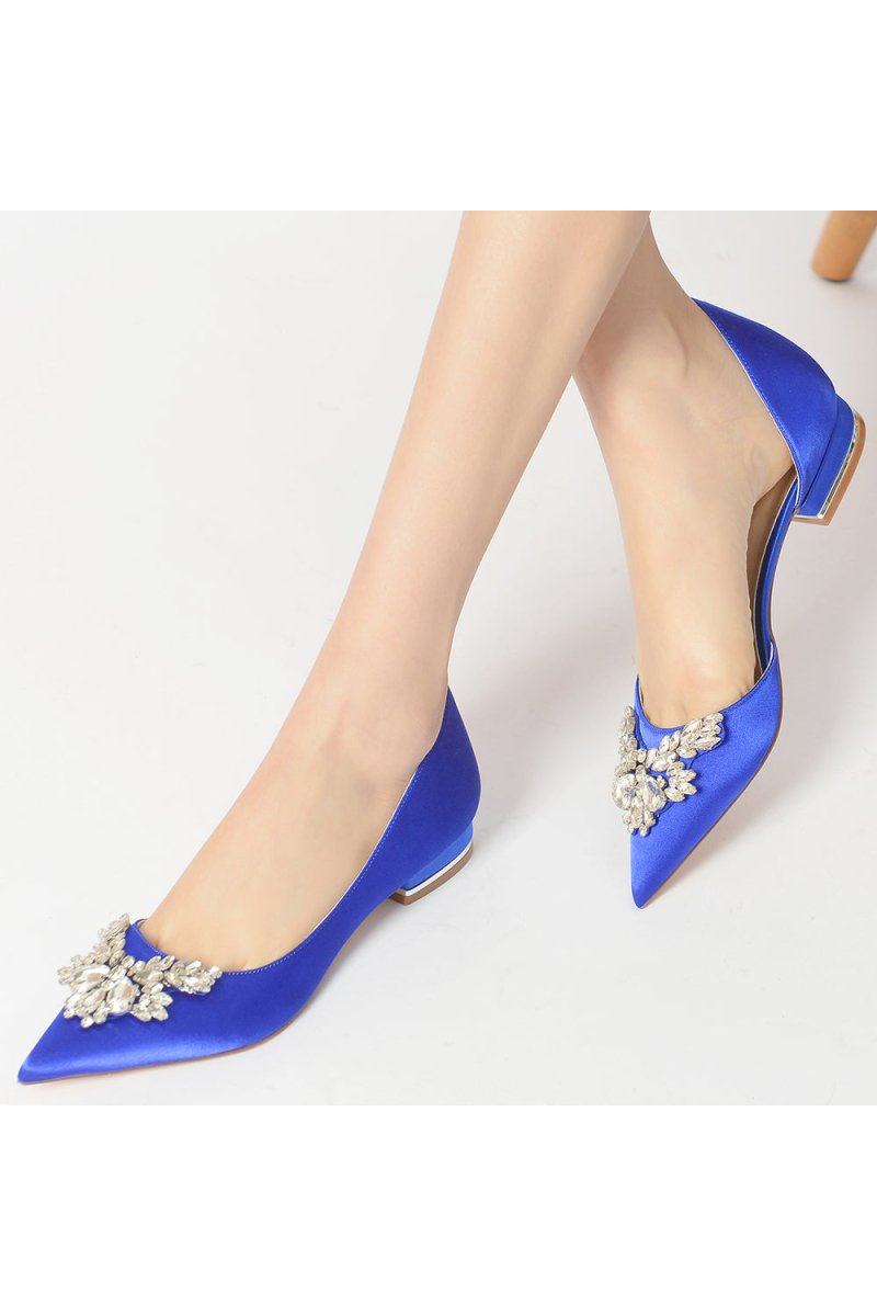 Crystal Pointed Toe Flats - KissProm
