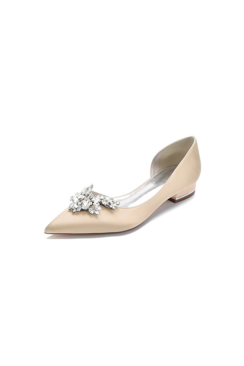 Crystal Pointed Toe Flats - KissProm