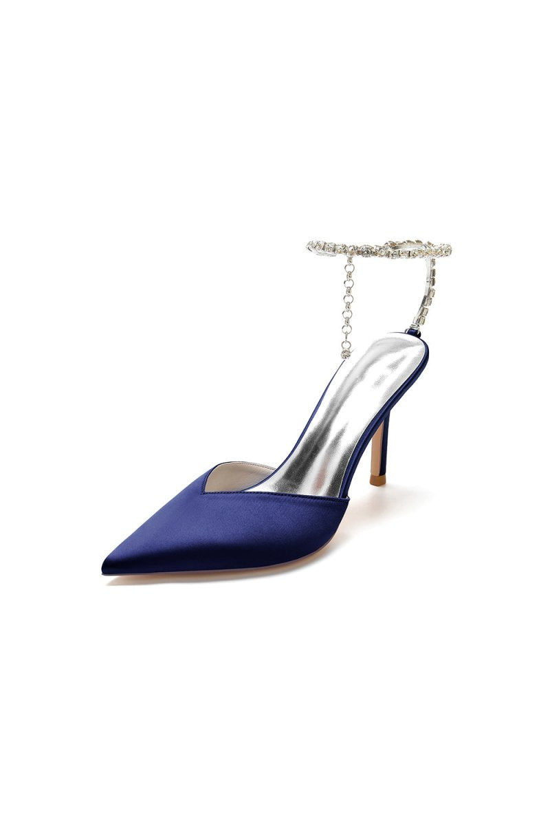 Crystal Strap Pointed Toe High Heels - KissProm