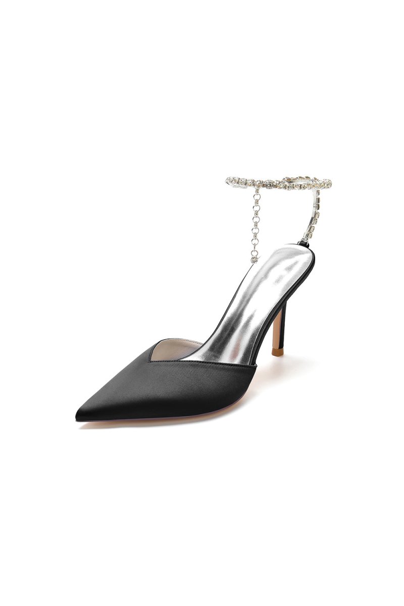 Crystal Strap Pointed Toe High Heels - KissProm