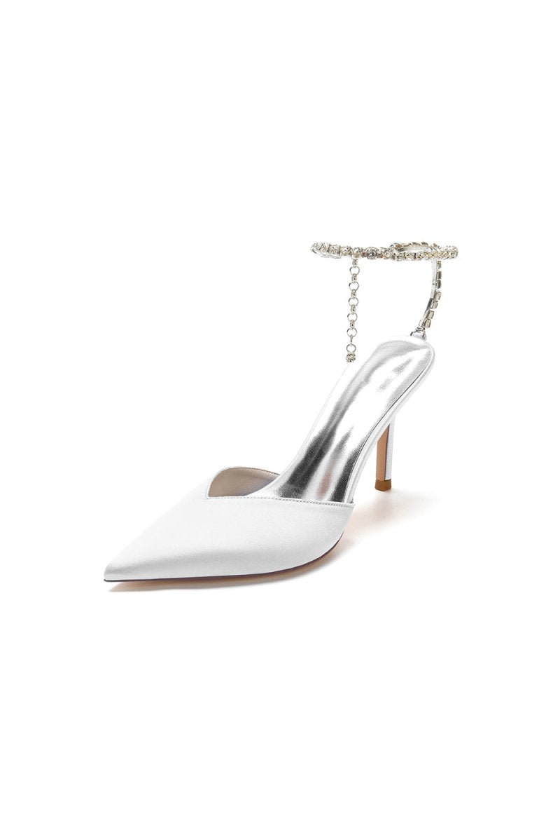 Crystal Strap Pointed Toe High Heels - KissProm