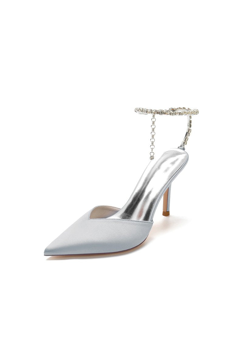 Crystal Strap Pointed Toe High Heels - KissProm