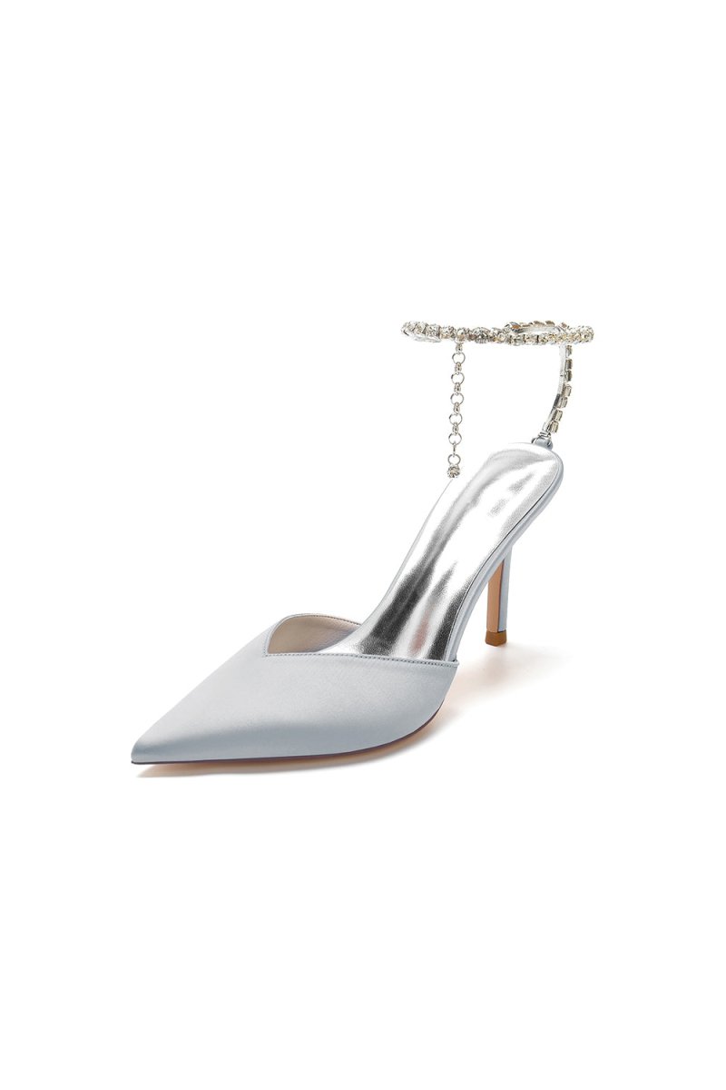 Crystal Strap Pointed Toe High Heels - KissProm