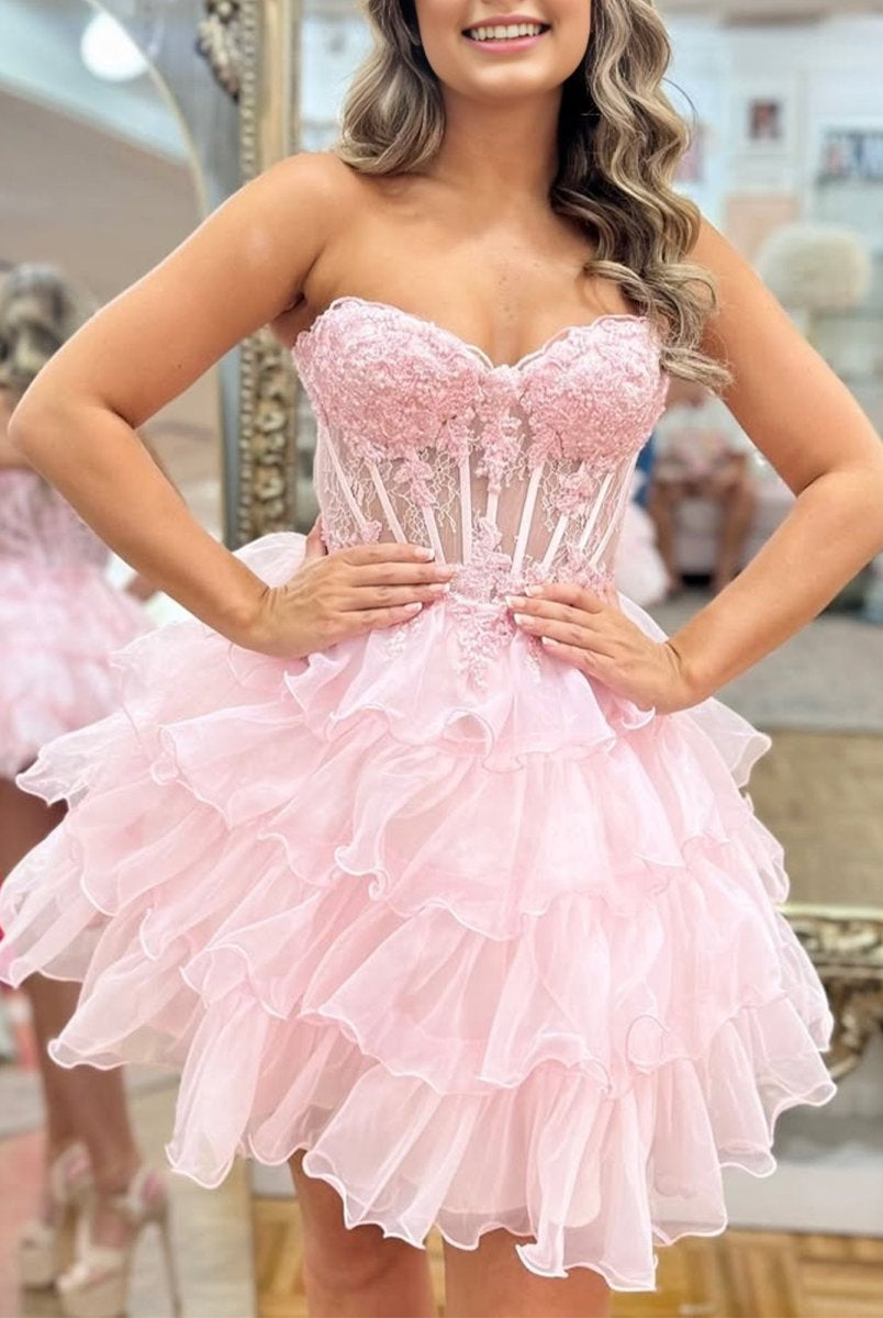 Rutina | Cute A Line Light Blue Organza Homecoming Dresses