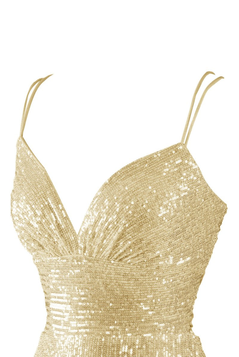 Nigella |Bodycon V Neck Blue Sequins Homecoming Dress