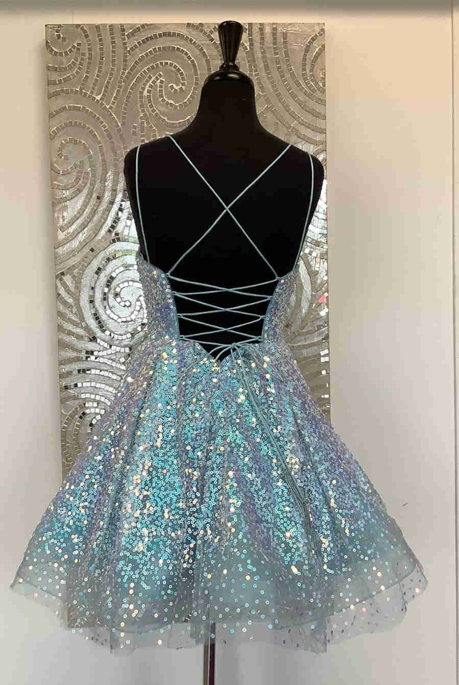 Hot Pink Sequins A-Line Homecoming Dress