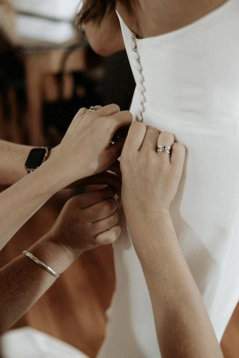 Lilia | Mermaid Satin Sleeveless Wedding Dress With Sweep Train