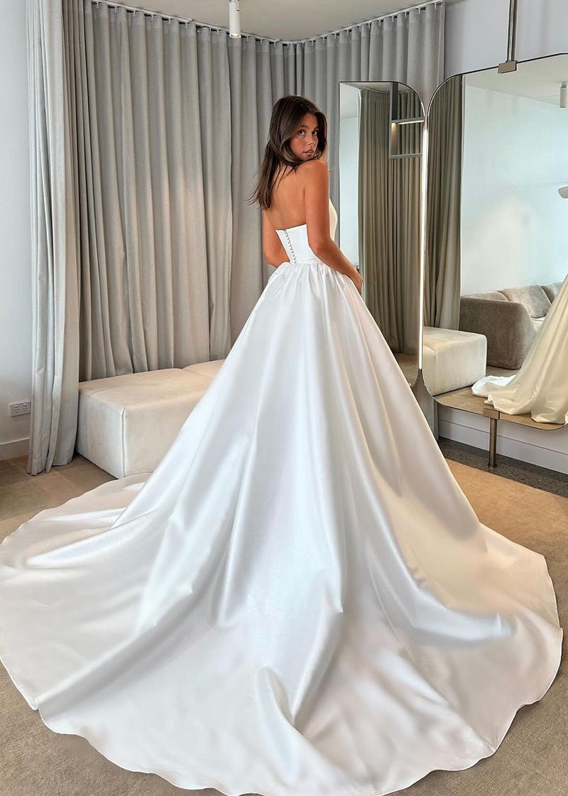 Ayasha | Ball Gown Strapless Satin Wedding Dresses