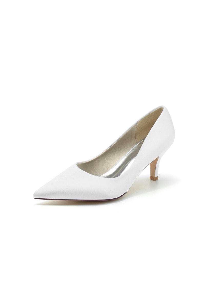 Simple Pointed Toe Kitten Heels - KissProm