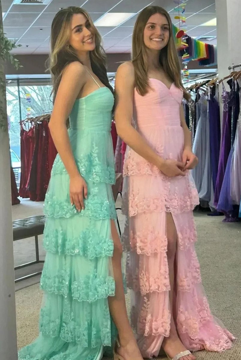 Dante | A Line Sweetheart Empire Lace Appliques Long Party Dress - KissProm