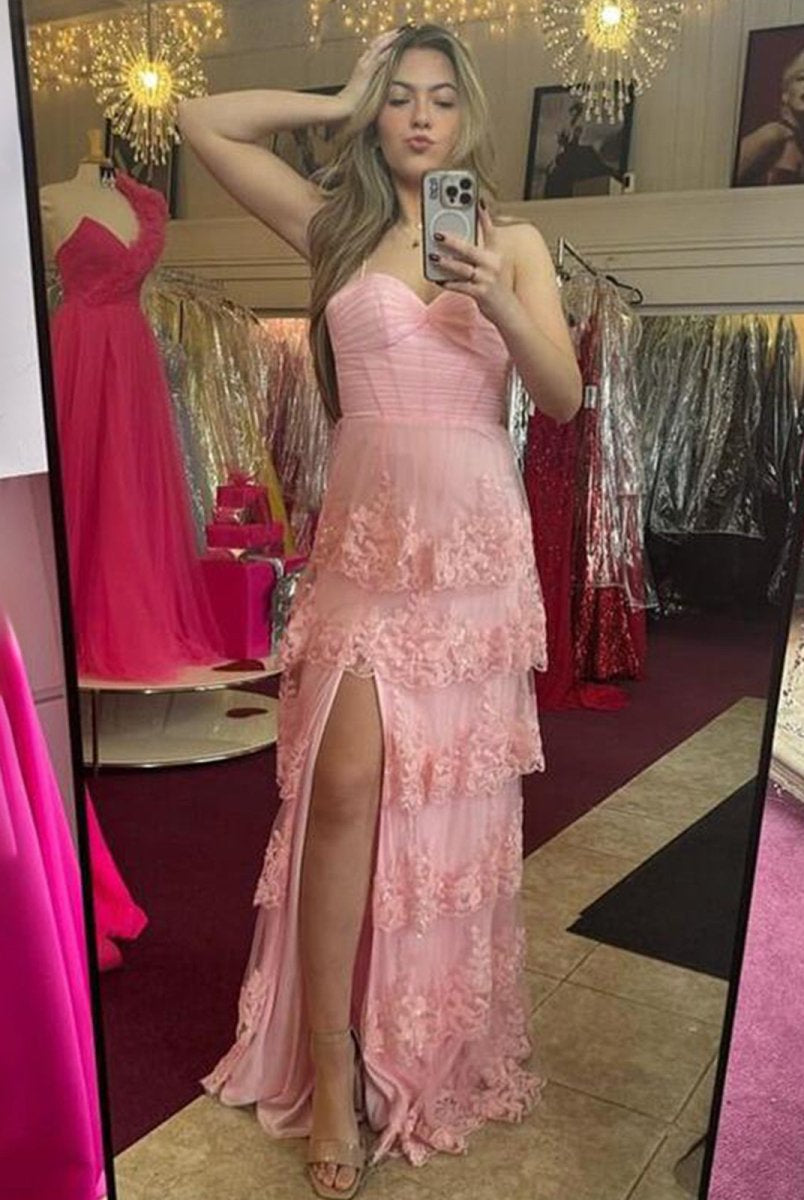 Dante | A Line Sweetheart Empire Lace Appliques Long Party Dress - KissProm