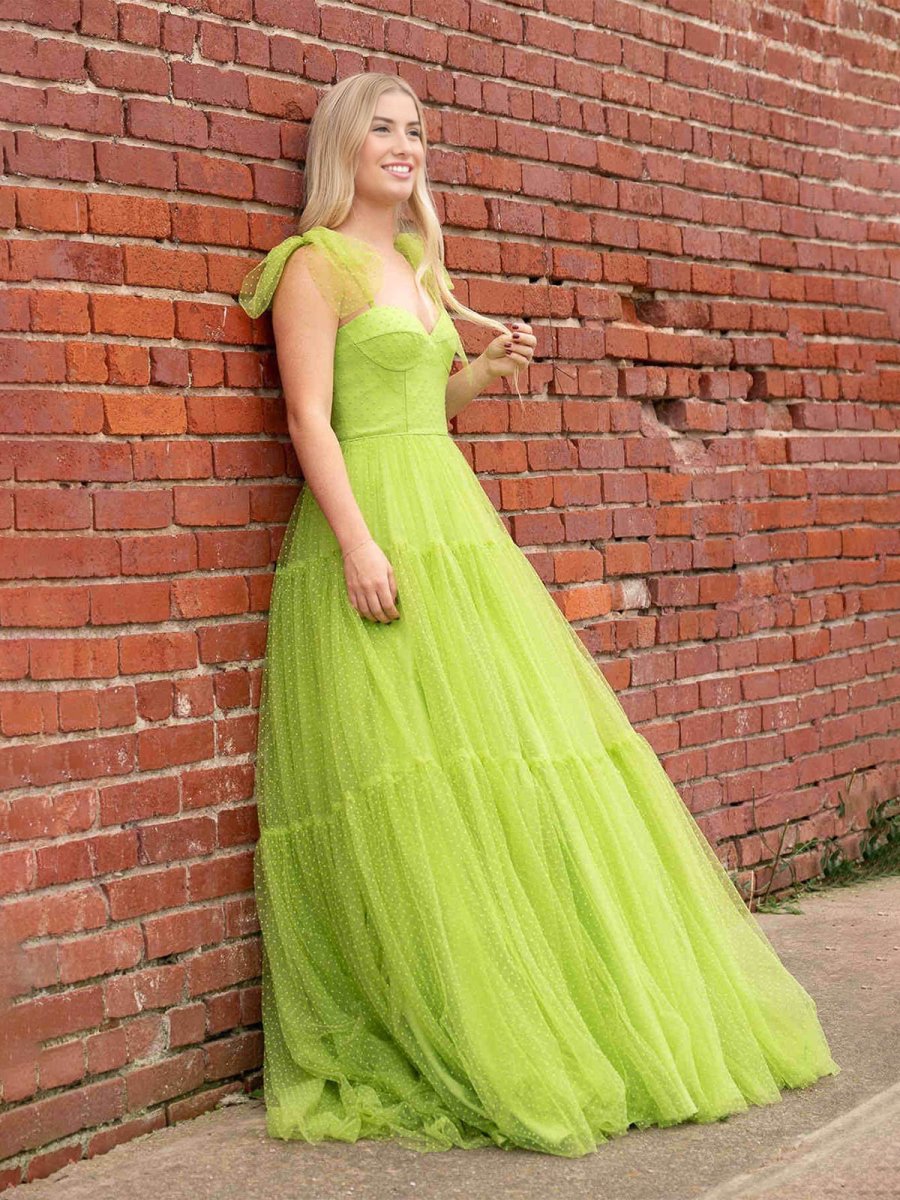 Skyler |A - line Sweetheart Dot Tulle Prom Dress - KissProm