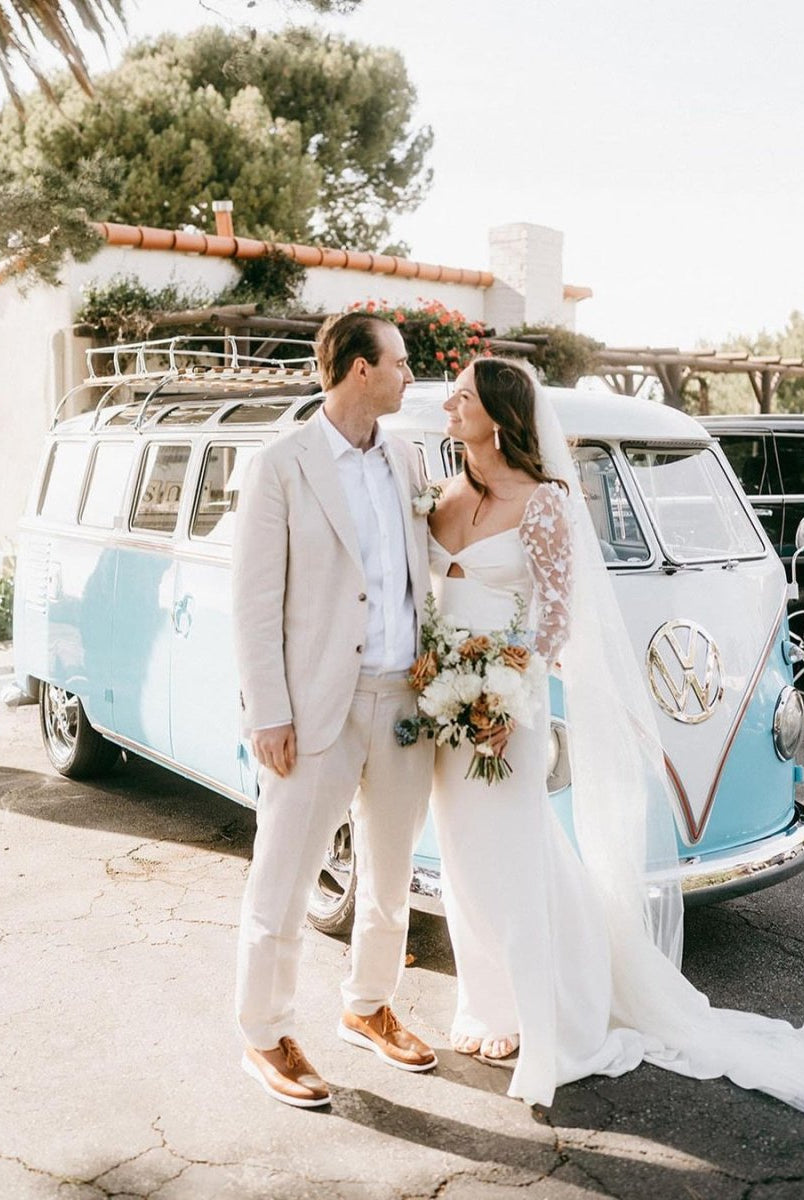 Fairy Mermaid Sweetheart Long Sleeves Satin Wedding Dresses with Appliques