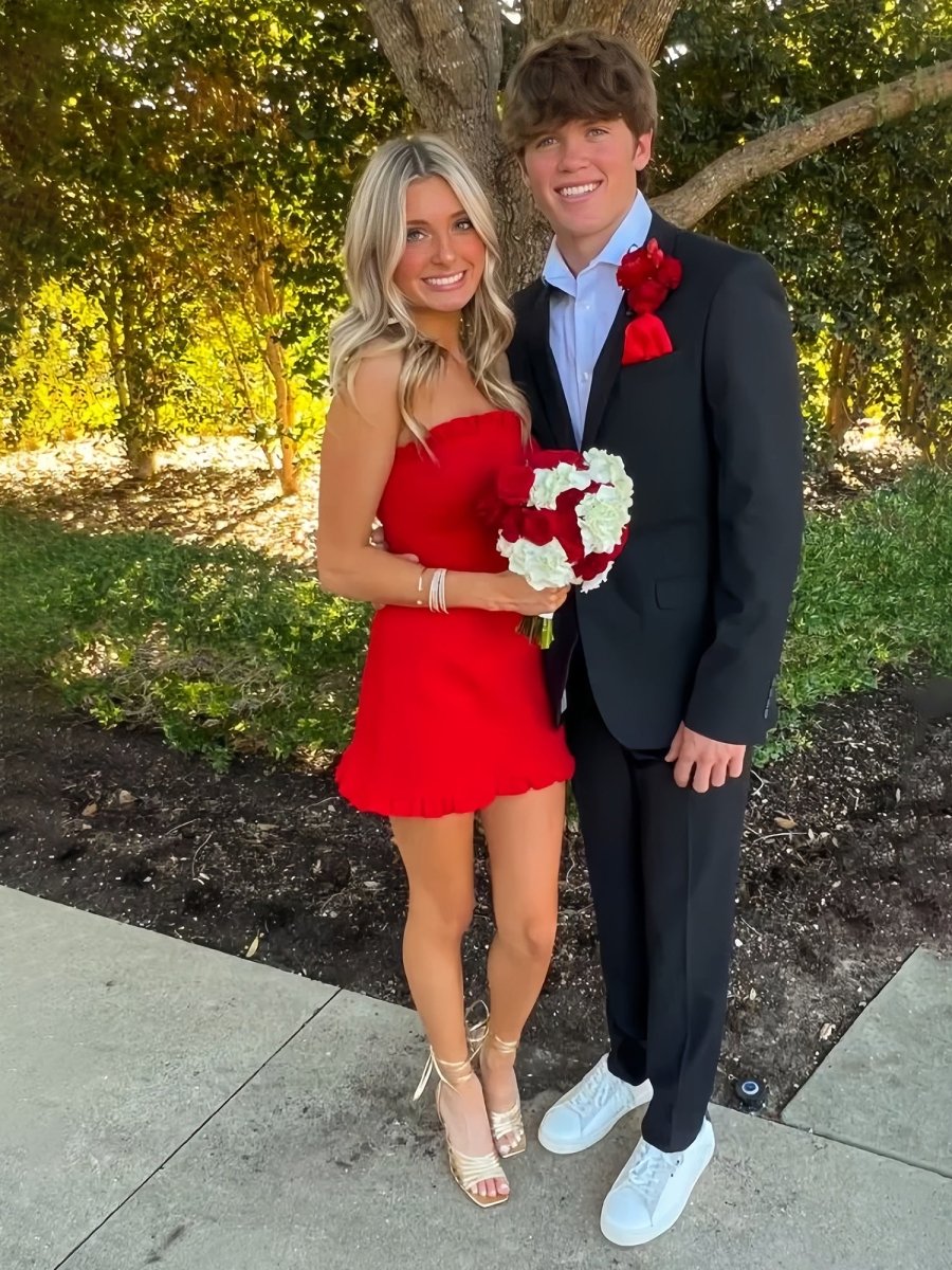 Edna | Red - A-Line Strapless Ruffles Short Homecoming Dresses