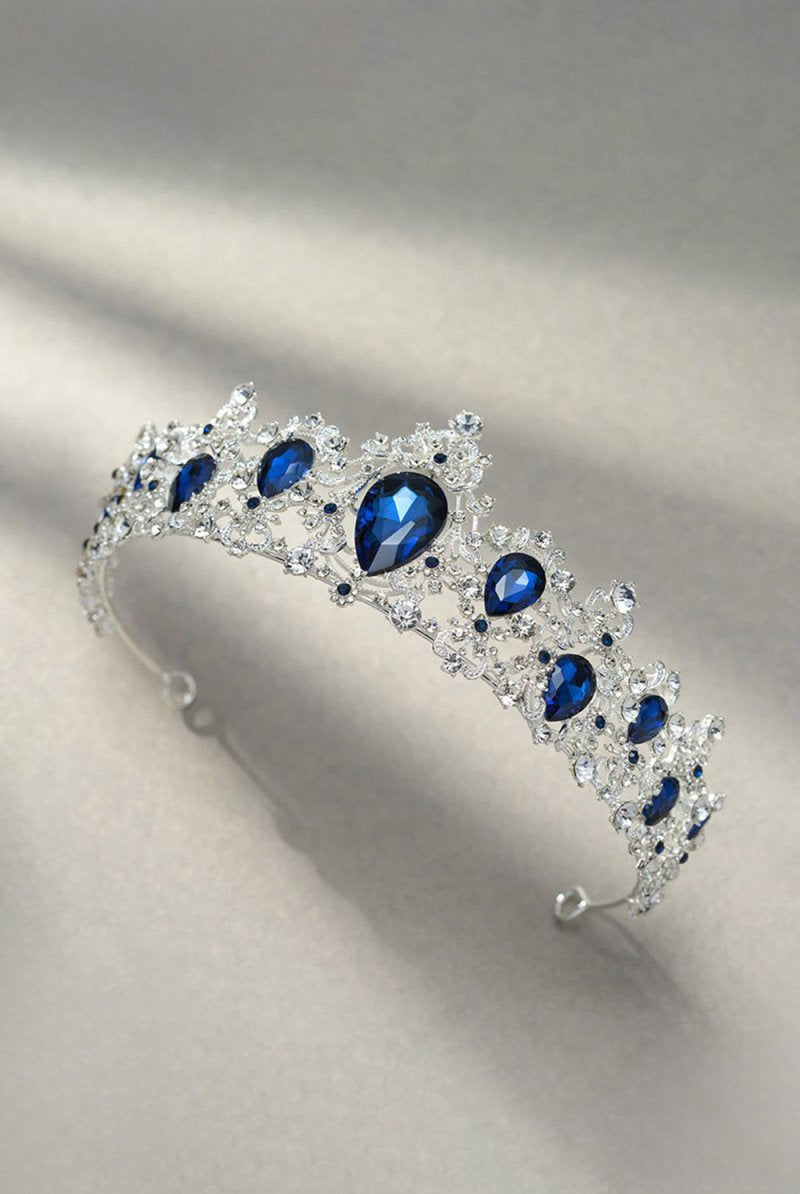 Eleanor Navy Blue Crystal Tiara - KissProm
