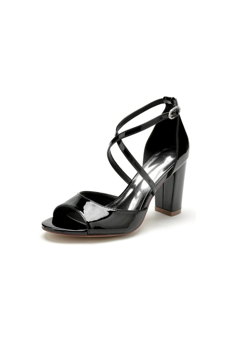 Elegant Nude Pink High Heels with Crossed Straps - KissProm