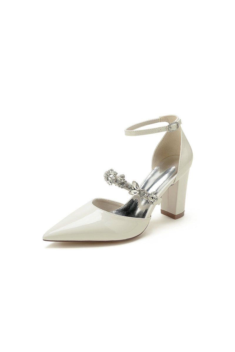 Ivory High Heels with Crystal Accent - KissProm